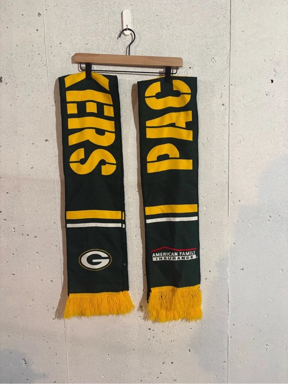 Lot of 2 Green Bay Packers Logo Scarves